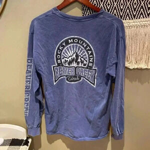 ROCKY MOUNTAIN BEAVER CREEK COLORADO GRAPHIC DISTRESSED LONG SLEEVE TOP SIZE M